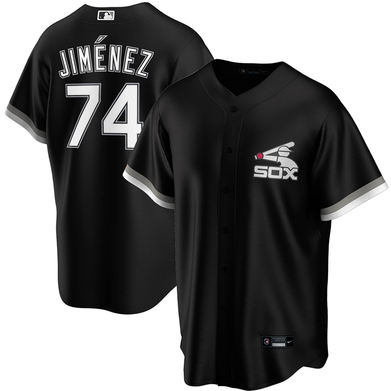 2020 MLB Men Chicago White Sox 74 Eloy Jimenez Nike Black 2020 Spring Training Replica Player Jersey 1